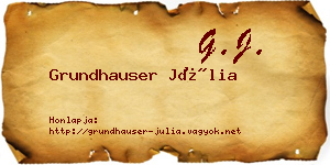 Grundhauser Júlia névjegykártya